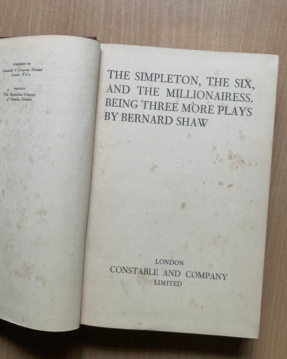 The Simpleton, The Six &amp; The Millionairess - Bernard Shaw image 2
