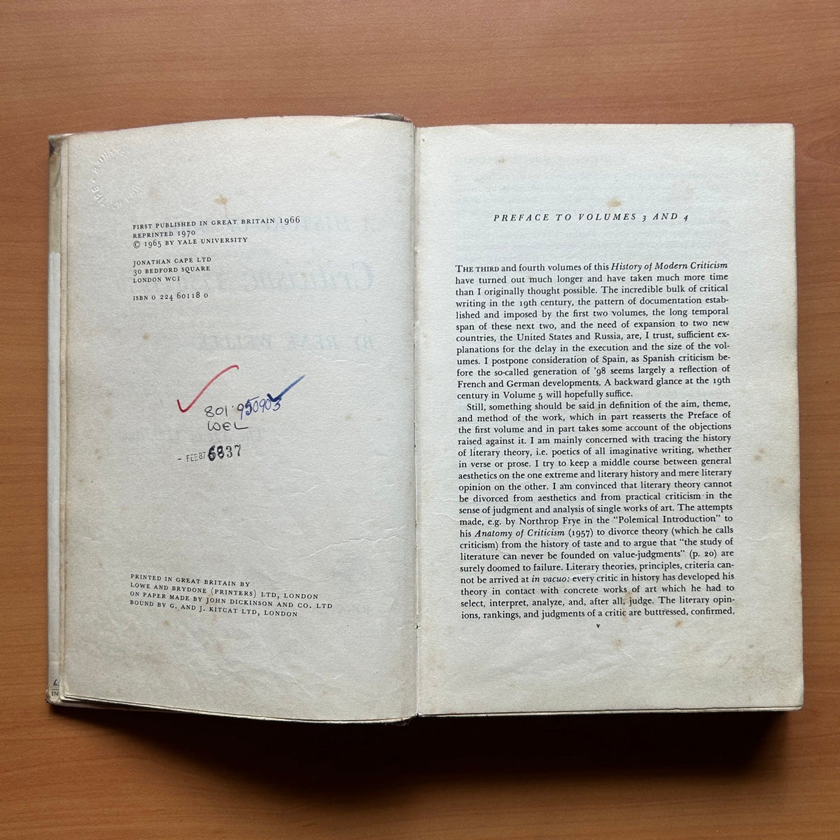 A History of Modern Criticism: 1750–1950  - René Wellek image 5