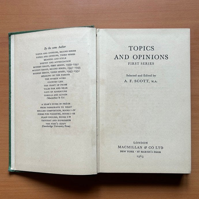 Topics and Opinions  -  A. F. Scott image 1