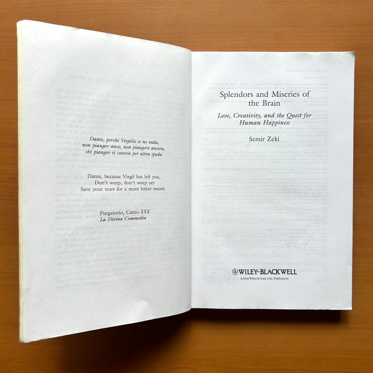 Splendors and Miseries of the Brain: Love, Creativity, and the Quest for Human Happiness - Semir Zeki image 1