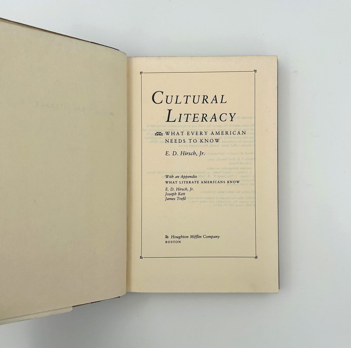CUTURAL LITERACY BY E.D.HIRSCH,JR. image 1