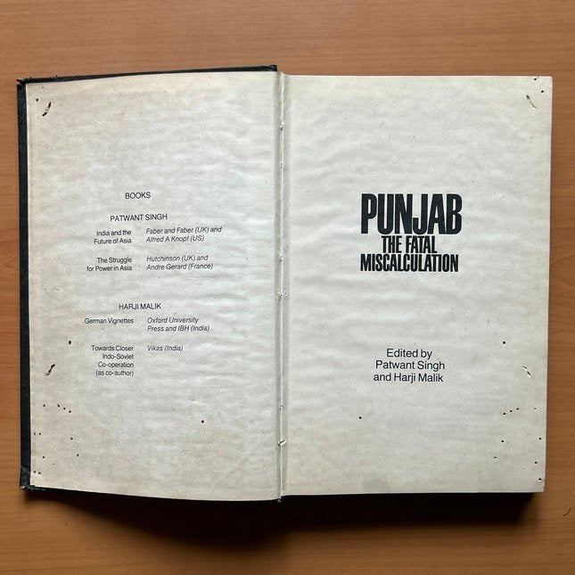 Punjab: The Fatal Miscalculation  - Patwant Singh &amp; Harji Malik image 2