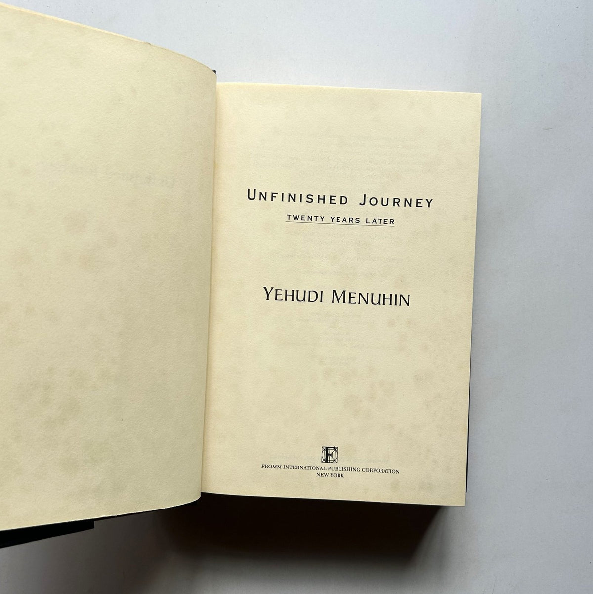 YEHUDI MENUHIN UNFINISHED JOURNEY image 2