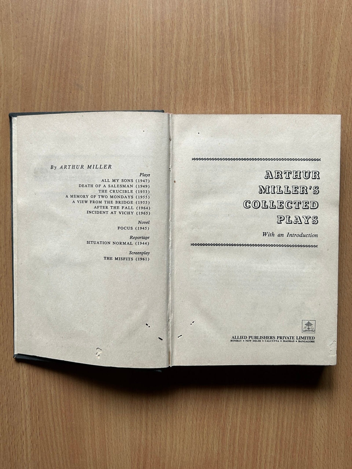 Arthur Miller's Collected Plays image 2