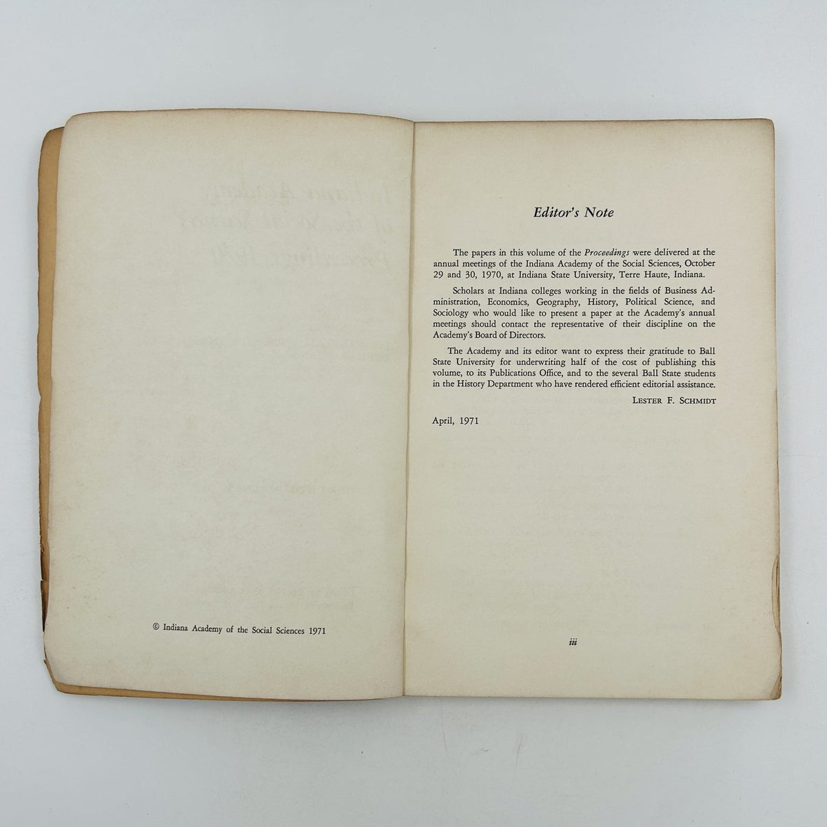 Indiana Academy of the Social Sciences Proceedings, 1970 image 4