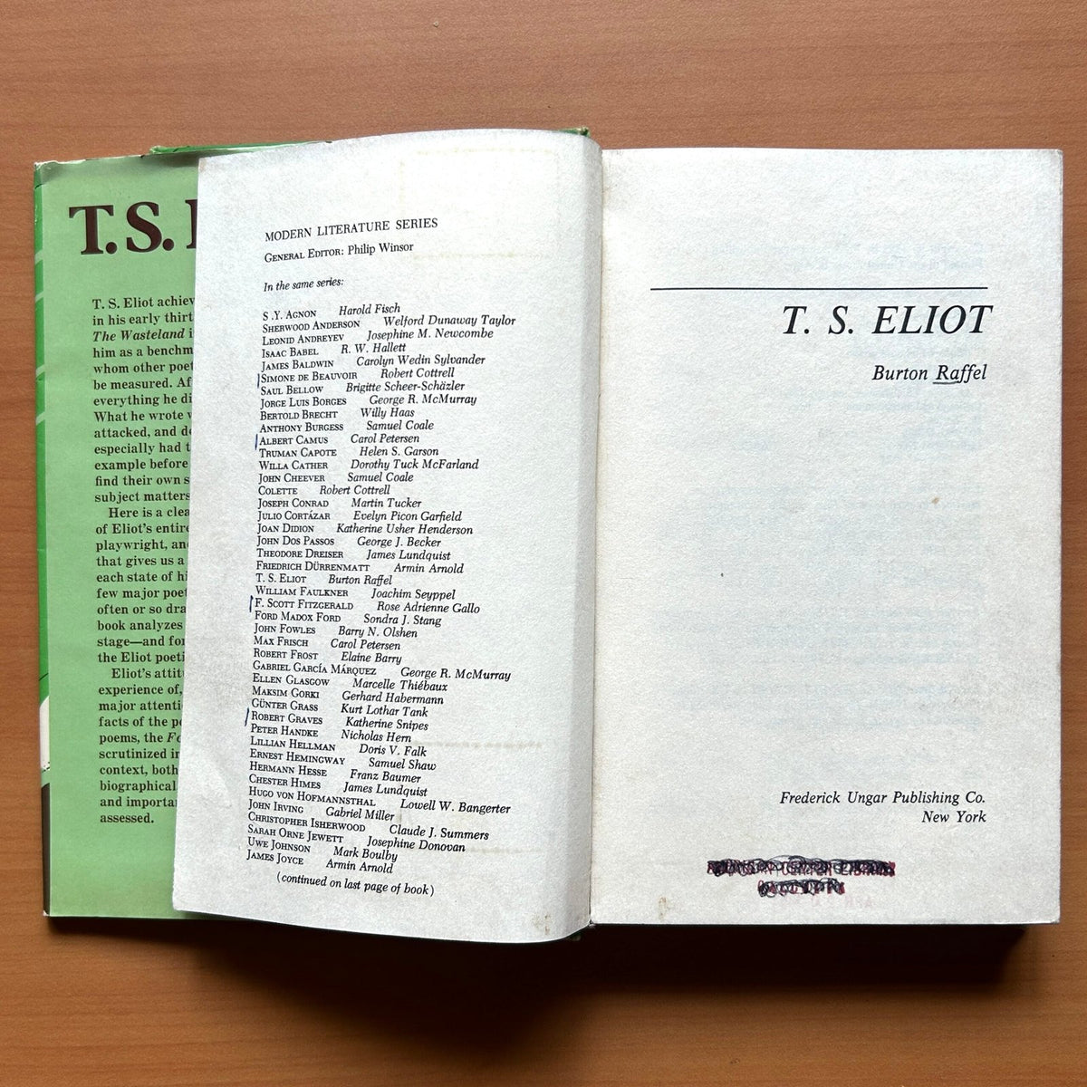 T. S. Eliot  -  Burton Raffel image 1
