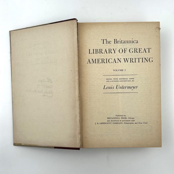 THE BRITANNICA - LIBRARY OF GREAT AMERICAN WRITING BY LOUIS UNTERMEYER - Image 5