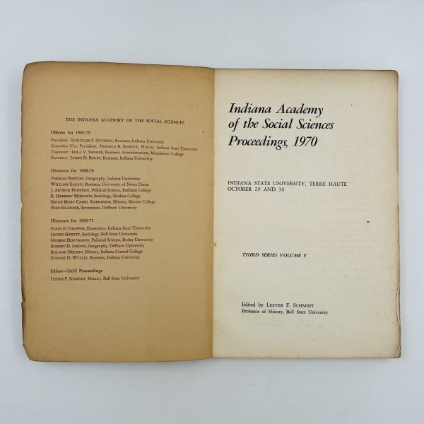 Indiana Academy of the Social Sciences Proceedings, 1970 - Image 4