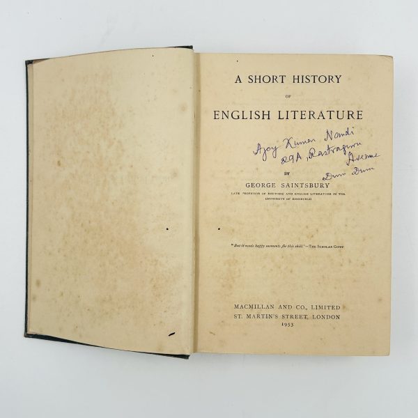 A SHORT HISTORY OF ENGLISH LITERATURE by George Saintsbury - Image 4