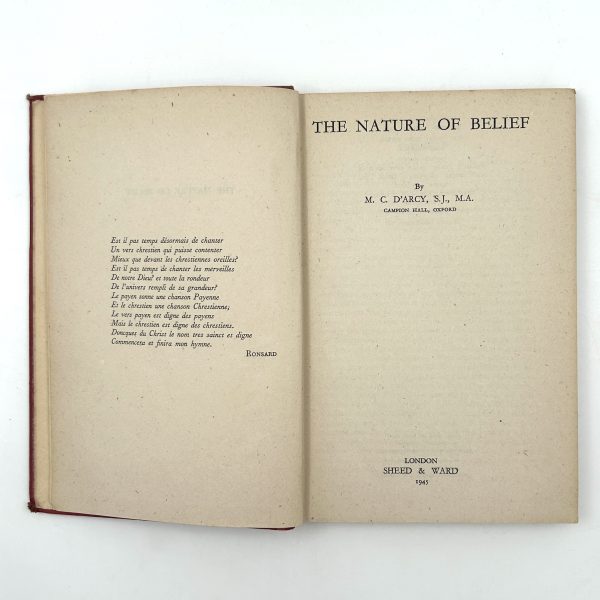 THE NATURE OF BELIEF by M.C. D'Arcy - Image 4
